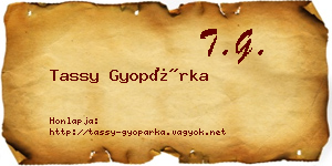 Tassy Gyopárka névjegykártya